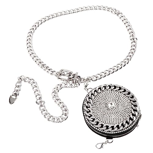 Healeved Mini-hüfttasche Für Damen Mit Kette Strass-dekor Hüfttasche Für Frauen Mode-kettentasche Umhängetasche Mit Glitzer-Design Für Partys Reisen Und Alltag von Healeved