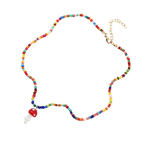 Healeved Bunte Halskette mit Pilz Anhänger Handgefertigt Langlebigen Perlen für Damen als Kreatives Accessoire für Alltag und Besondere Anlässe Healeved Bunte Halskette mit Pilz Anhänger Handgefertigt Langlebigen Perlen für Damen als Kreatives Accessoire für Alltag und Besondere Anlässe von Healeved