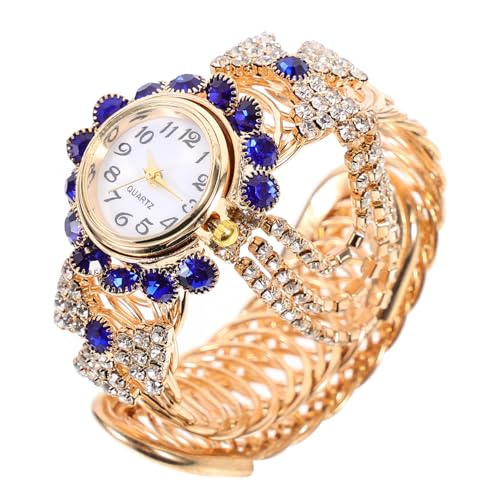 Healeved 1stück Bling Armbanduhr Für Damen Stilvolle Glänzende Quarz-Uhr Mit Elegantem Handgelenkarmband Blau Für Besondere Anlässe Und Täglichen Gebrauch von Healeved