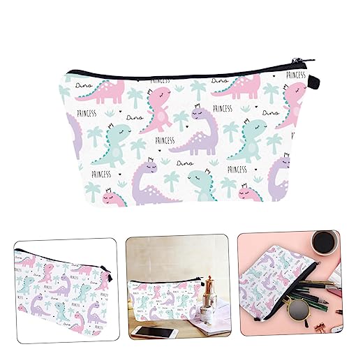 Healeved Kosmetiktasche Damen Mit Dinosaurier-Druck Tragbare Handtasche Aus Polyester Waschbeutel Mit Reißverschluss Für Kosmetik Und Toilettenartikel von Healeved