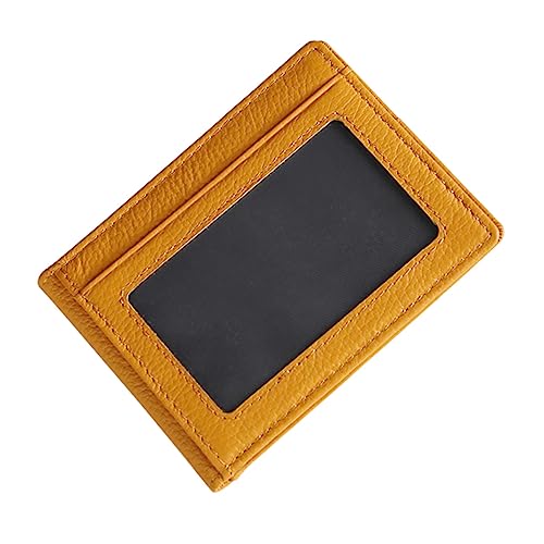 Healeved 1 Stück Echtleder Kartenhalter für Visitenkarten Multifunktionales Kartenetui Erdfarbe Universeller Stilvoller Schutz für Kreditkarten und Ausweise für Alltag und von Healeved