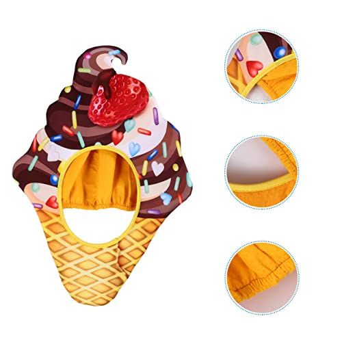 Healeved 1 Stück Eiscreme Kostümhut für Partys Lustige Kopfbedeckung Strapazierfähigem Material für Karneval Fotoshootings und Feierlichkeiten Dekorativer Food Hut für Erwachsene von Healeved