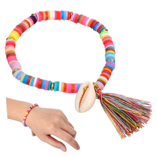 Healeved 1 Stück Farbarmband Perlenarmbänder für Frauen Armband für Frauen Dreadlocks Schmuck fußkettchen Modeschmuck Armbänder Sommer Strandschmuck Polymer-Ton Colorful von Healeved