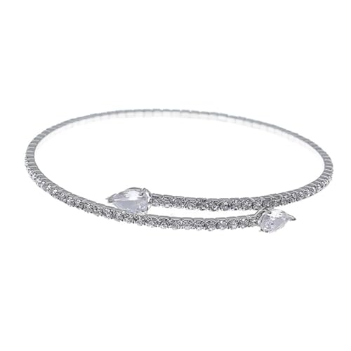 Healeved 1 Stück Fashionable Armband mit Flexibler Handkette und Funkelnden Rhinestones für Hochzeiten und Partys Damen Schmuck Robustem Legierungsmaterial von Healeved