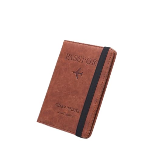 Healeved 1 Stück Frauenausweise Reisepass Brieftasche Fall Reisepassetui RFID-Geldbörse Coffee von Healeved
