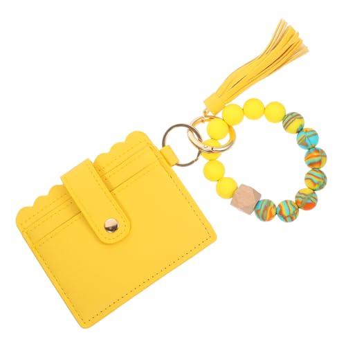 Healeved 1 Stück Fringe Armband Schlüsselhalter PU Multifunktionale Geldbörse für Karten Schlüssel für Damen Chic Langlebig von Healeved