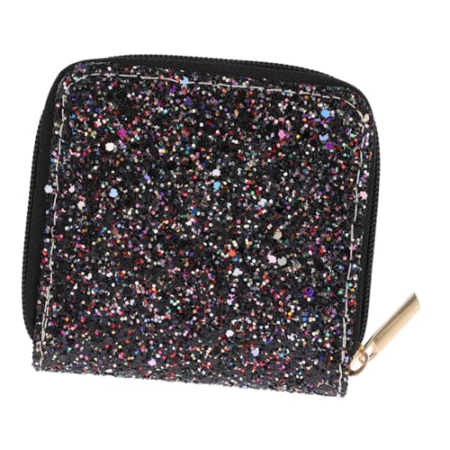 Healeved Kurze Geldbörse Damen Mini Reißverschluss Münze Tasche Pailletten Aufbewahrungstasche Frauen Tragbare Mini Brieftasche Kleine Münzbörse von Healeved