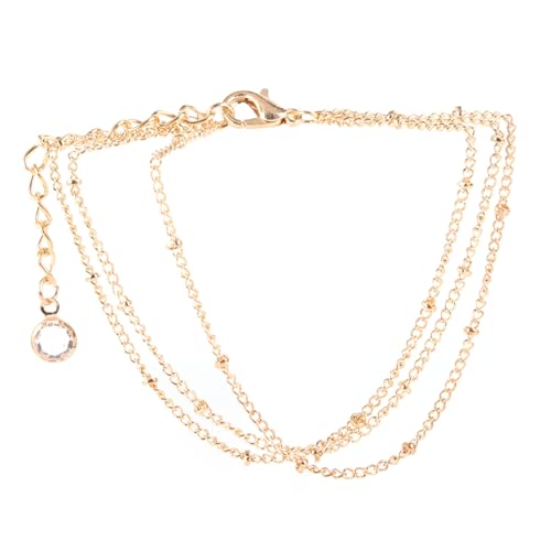 Healeved Retro Perlenarmband Künstlerische Handgelenkkette Vergoldete Reisperlenkugelkette Personalisiertes Armband Für Frauen Einstellbare Kette Armreifen Decor von Healeved