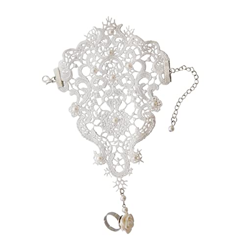 Healeved 1 Stück Hochzeitsarmband Spitze Integriertes Fingerarmband Elegantes Design für Bräute Langlebig Leicht Anzulegen Besonderen Tag von Healeved