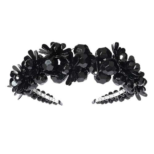 Healeved 1stück Stylisches Schwarzes Haarband Mit Pailletten Für Frauen Praktisches Accessoire Für Hochzeiten Partys Und Besondere Anlässe Einzigartiges Und Charmantes Design Einfach Zu von Healeved