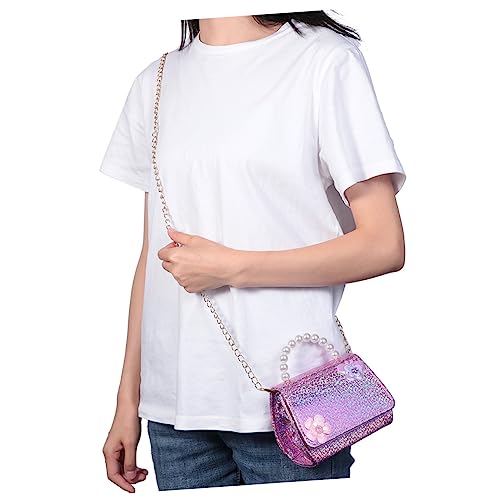 Healeved 1 Stück Mini Perlen Handtasche für Blumenmuster Kreative Umhängetasche für Mädchen Abnehmbarer Schultergurt Große Kapazität für Schmuck und Snacks von Healeved