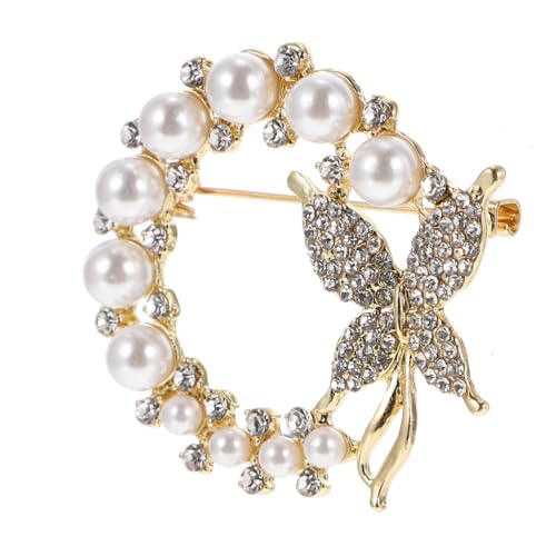 Healeved Perlen Brosche Strass Perle Corsage Eleganter Kragenknopf Schal Decor Clip Aus Legierung Für Kleidung Taschen Hüte Schals von Healeved