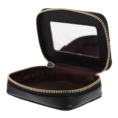 Healeved 1 Stück Portable Kosmetiktasche mit Spiegel Eleganter Makeup Organizer für Reisen für Lippenstift Münzen und Mehr Kompakt und Leicht für Jede Gelegenheit von Healeved