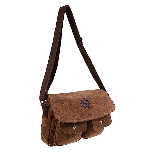 Healeved 1 Stück Schultertaschen Bote für Schulranzen Mann reisetaschen umhängebeutel handylauftaschen reisetüten modische Herrentasche Männer einzelne Umhängetasche Segeltuch Coffee von Healeved