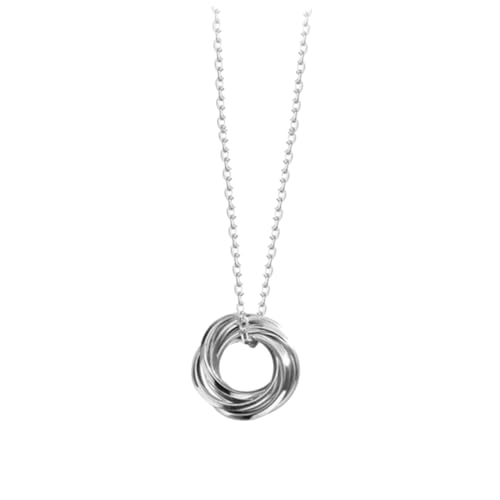 Healeved 1 Stück Silber Halskette für Damen mit Geometrischem Ring Kette für Geburtstage und Valentinstag Leicht und Praktisch Perfektes für Freundinnen und Besondere Anlässe von Healeved