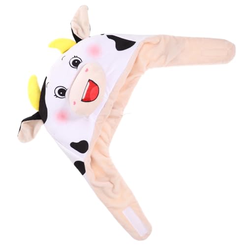 Healeved 1 Stück Stierkopfhut Rinderhüte Lustig Kuhkostüm Für Stierkopf-kopfbedeckung Hut in Stierkopfform Entzückender Anziehhut Entzückender Kostümhut Kuscheltier Plüsch Rot von Healeved