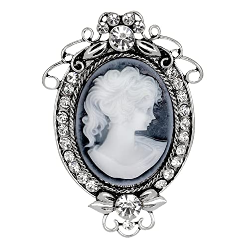 Healeved 1 Stück Vintage Resin Brooch mit Einzigartigem Frauenkopf Silberfarben Kreativ für Kleidung Taschen Schals von Healeved