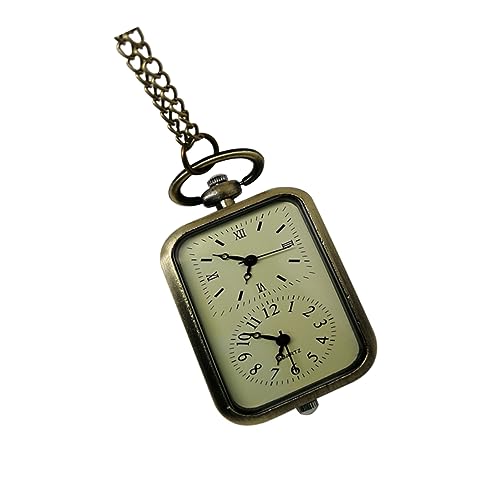 Healeved Retro Taschenuhr Mit Kette Vintage Anhänger Uhr Doppel Bewegung Zeitmesser Legierungsmaterial Elegante Halskette Für Herren Und Damen von Healeved