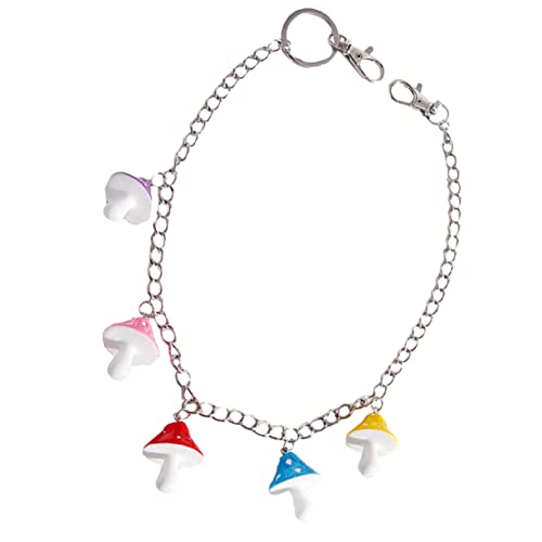 Healeved Vintage Hosenkette Unisex mit Pilzanhänger Dekorative Hüftkette Strapazierfähigem Metall für Jeans Accessoires für Frauen und Männer von Healeved