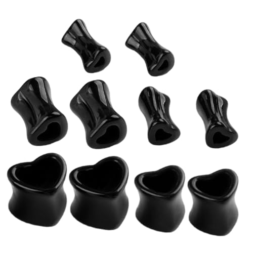 Healeved 10 Paare Herzförmige Ohrdehner Ear Gauges Punk Ohrschmuck Bequeme Ear Stretchers für Damen und Herren Verschiedene für Mehrere Ohrlöcher und Party Accessoire Healeved 10 Paare Herzförmige Ohrdehner Ear Gauges Punk Ohrschmuck Bequeme Ear Stretchers für Damen und Herren Verschiedene für Mehrere Ohrlöcher und Party Accessoire von Healeved