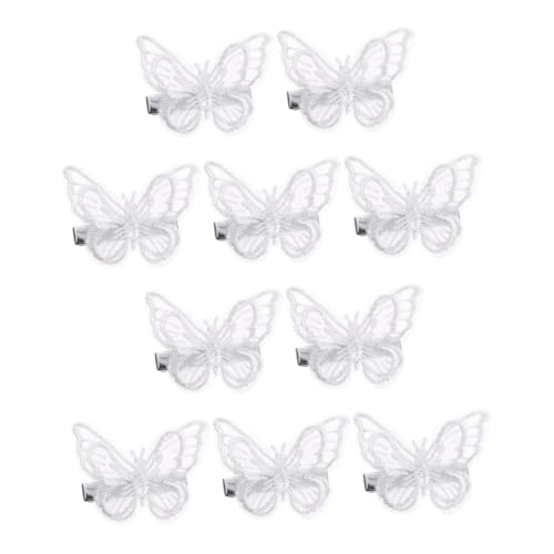Healeved 10stücke Teiliges Schmetterling Haarklammern Mit Weißer Spitze Elegantes Haaraccessoire Für Frauen Und Mädchen Für Besondere Anlässe Und Alltag von Healeved