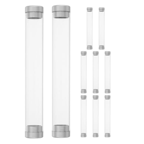 Healeved 10 Stück Kunststoff-Aufbewahrungsbox für Wimpernverlängerungspinzetten, runder Reagenzglas-Organizer, tragbarer Reise-Nail-Art-Werkzeughalter von Healeved