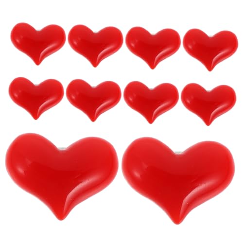 Healeved 10 Stück Rote Herzbroschen Valentinstag Anstecknadeln Emaille Liebe Pins Damen Schmuck Accessoires für Jacken Rucksäcke Party Kostüm von Healeved