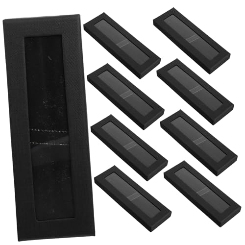 Healeved 10stücke Schwarze Geschenkbox Mit Deckel Transparentes Fensterdesign Stiftbehälter Für Aufbewahrung Und Display Kleine Dekobox Für Andenken Und Schmuck Schwarz von Healeved