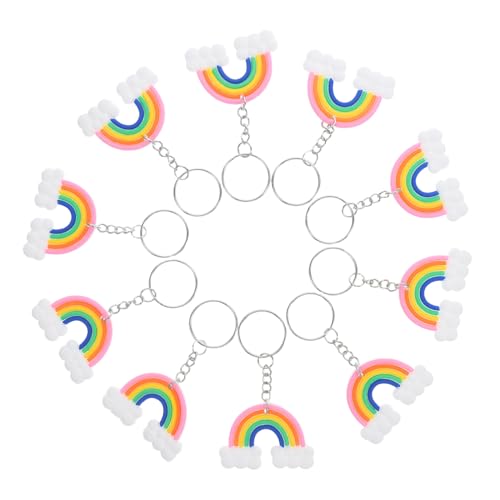 Healeved 10 Stück Regenbogen Schlüsselanhänger Silikon Metall Bunte Taschenanhänger für Damen Kreative Rucksack Dekoration für Geburtstage und Feiertage von Healeved