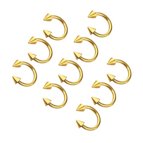 Healeved 10 Stück Teiliges Piercing Schmuck Nasenringe Ohrknorpel Ohrstecker C Form Langlebig Modisch Hypoallergen Geeignet für Damen und Herren Vielseitige Nasen und Ohraccessoires von Healeved