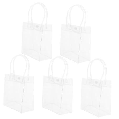 Healeved 10 Stück Teiliges Transparente PVC Tragetaschen Strapazierfähig Vielseitig für Alltag Shopping Party Phone Storage Pouch Handtaschen von Healeved