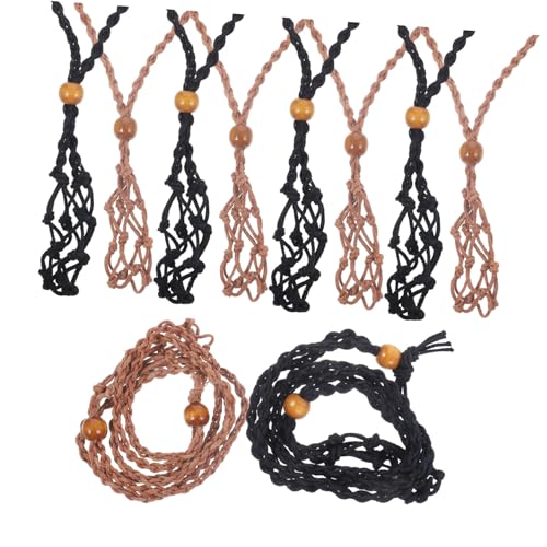 Healeved 10 Stück Teiliges Verstellbare Handgewebte Schmuckanhänger aus Netztasche Leerer Steinhalter Kordel Wachsschnur Langlebige Halskettenhalter für DIY Naturstein Anhänger Healeved 10 Stück Teiliges Verstellbare Handgewebte Schmuckanhänger aus Netztasche Leerer Steinhalter Kordel Wachsschnur Langlebige Halskettenhalter für DIY Naturstein Anhänger von Healeved