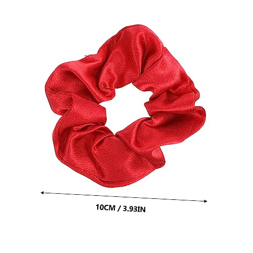 Healeved 10 Stück Teiliges Weihnachts Haargummis aus Satin Elastische Scrunchies für Damen und Mädchen Haaraccessoires in Rot für Ponytail und Verschiedene Frisuren Dehnbar und Angenehm zu von Healeved