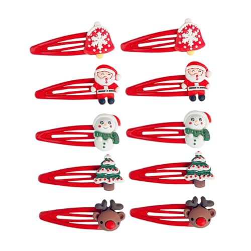 Healeved 10 Stück Teiliges Weihnachts Haarspangen für Mädchen Sichere Haarklammern mit Weichem Finish Vielseitig für und Festlicher Haarschmuck in Rot für Weihnachtsfeier und von Healeved