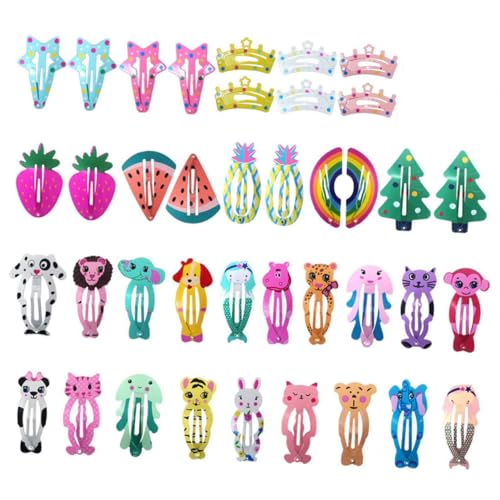 Healeved 100 Stück Haarspangen-set Für Kinder Lustiges Tier-/obst-design Snap-haarspangen Für Kinder Haar-accessoires Healeved 100 Stück Haarspangen-set Für Kinder Lustiges Tier-/obst-design Snap-haarspangen Für Kinder Haar-accessoires von Healeved