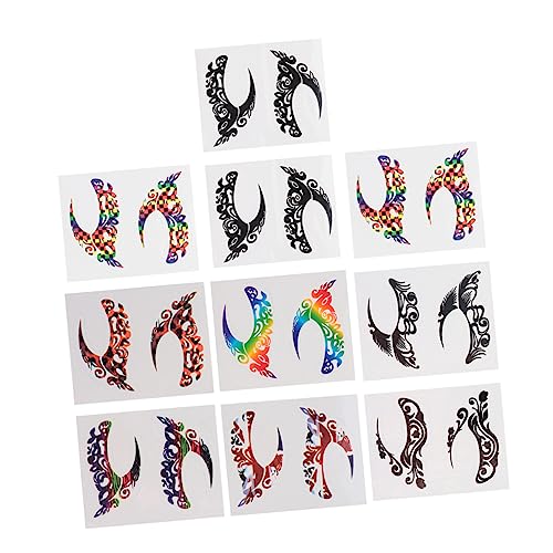 Healeved 10Paare Lidschatten Aufkleber für Festivals Make Up Props für Karneval und Maskerade Leicht Bequem Stilvolles Design für Unvergessliche Looks von Healeved