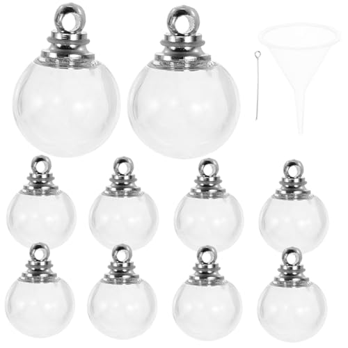 Healeved 10stücke Glaskugel Anhänger Mini Kugel Charms Für Schmuck Basteln Diy Anhänger Durchsichtige Kugel Schmuckanhänger Zum Selbermachen von Healeved