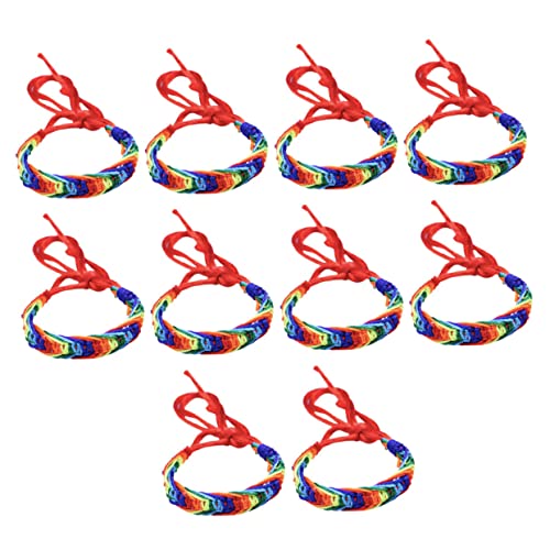Healeved 10stücke Handgefertigte Geflochtene Armbänder Bunte Handwerk Armbänder Für Junge Mädchen Webschmuck-decor Alltagsschmuck Freundschaftsgeschenk von Healeved