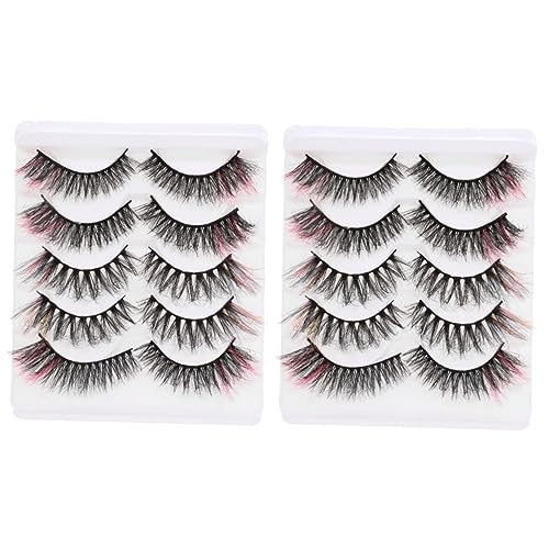 Healeved 10paare Bunte Falsche Wimpern Wiederverwendbare Cosplay Wimpern Für Und Mädchen Leicht Anzubringen Für Partys Halloween Tägliches Make-up von Healeved