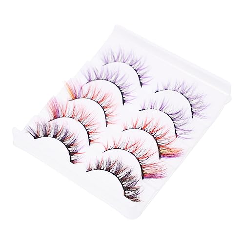 Healeved 10paare Bunte Wimpern Falsche Wimpern Für Cosplay Partys Wiederverwendbare Mehrschichtige Farbige Eyelashes Für Und Mädchen Für Halloween Weihnachten Und Fotoshootings von Healeved