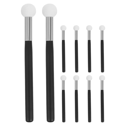 Healeved 10pcs Makeup Sponge Brush: Sponge Makeup Applicator Mushroom Brush for Foundation Concealer - Small Round Powder Puff with Handle for Women Girls von Healeved
