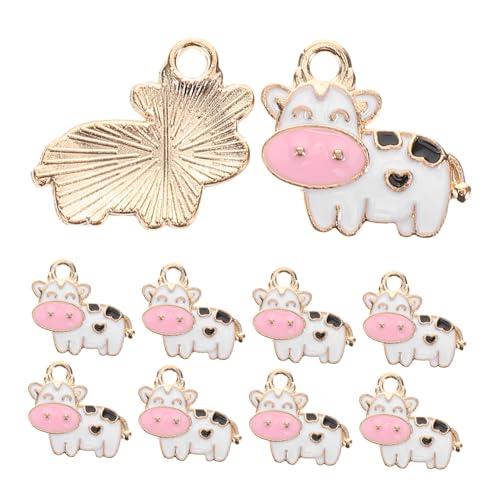Healeved 10pcs Niedliche Kuhschmelze Für Schmuck, Die Miniatur -tieranhänger Für Halsketten Armbänder Winzige Kuhfiguren Kuhperlen Für DIY -handwerk Machen von Healeved