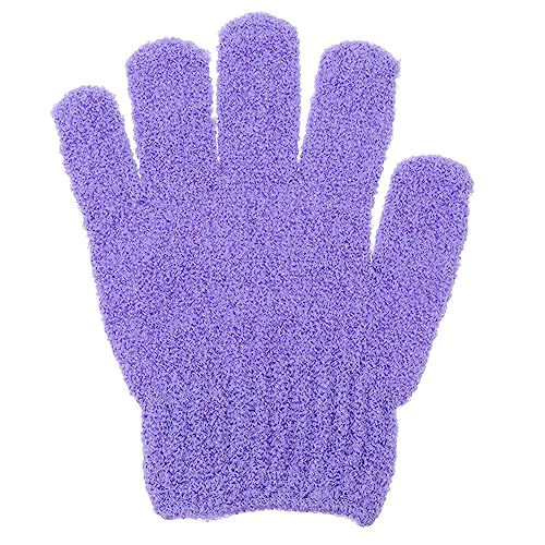 Healeved 10st Fünf-finger-badehandschuhe Körper Luffa Weicher Waschhandschuh Bade-peeling-handschuhe Badeschwamm-peeling Für Kleinkinder Badetuch Spa Gefrostet Nylon Fräulein Violett Wanne von Healeved