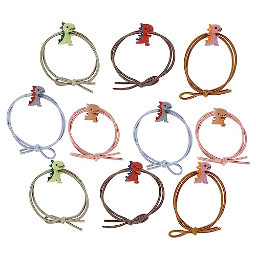 Healeved Haarband-set mit Cartoon-dinosaurier 10 Haarseile in Verschiedenen Farben für Mädchen Frauen Jungen und Mädchen Stilvolle Pferdeschwanzhalter Verarbeitung von Healeved
