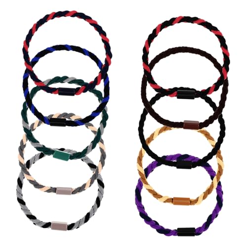 Healeved 10stücke Geflochtene Haargummis Elastische Pferdeschwanzhalter Nylon Haarseile Für Frauen Und Männer Haarstyling Schmuck Accessoires von Healeved