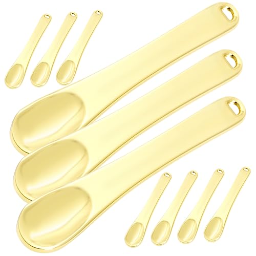 Healeved 10stücke Gesichtscremespatel Lotion-scooper Maskenspatel Up-spatel Metall Kosmetikspatel Gesichtscreme-löffel Kosmetikcreme-portionierer Augencreme-stick Gesichtscreme-stick Mit Hä von Healeved