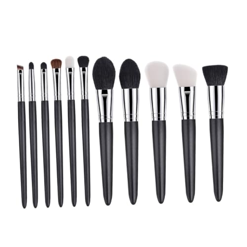 Healeved 11stücke Schminkset Pinselset Aus Ziegenhaar Für Damenkosmetik Make-up-set Mit Holzgriff Für Gesichtspuder Lidschatten Und Concealer -teilig von Healeved
