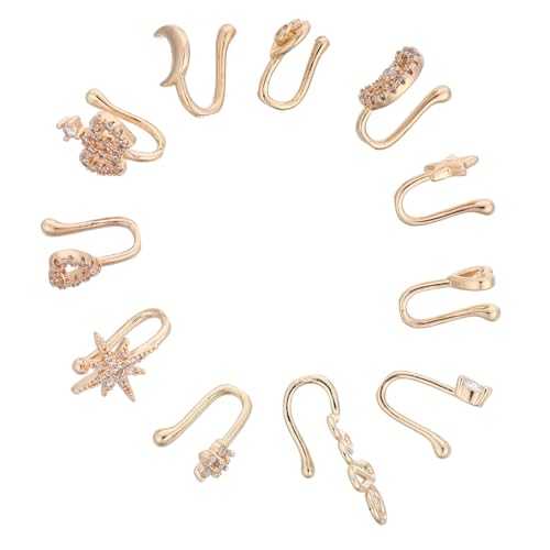 Healeved 11 Stück Teiliges Kupfer Fake U-förmige Nose für Empfindliche Haut Leicht Langlebig kein Piercing Erforderlich Modischer Schmuck für Frauen und Männer von Healeved