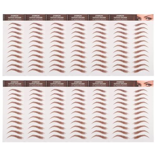 Healeved 12blätter Simulation Augenbrauen Aufkleber Wasserfest Augenbrauenformung Augenbrauentattoos Augenbrauenpflege Augenbrauenstickers von Healeved