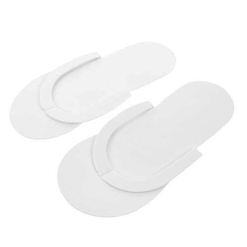 Healeved 12paare Faltbare Hausschuhe Für Damen Und Wasserdichte Schnelle Trocknung Hotel Und Spa-slipper Tragbare Reise- -flops Weiß Für Pediküre Und Zuhause von Healeved